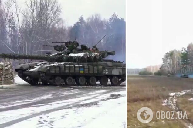 Украинские военные провели учения у границы с Беларусью, используя трофейную технику. Видео