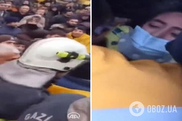 В Турции спустя 28 часов после землетрясения из-под завалов спасли женщину и троих ее детей. Видео