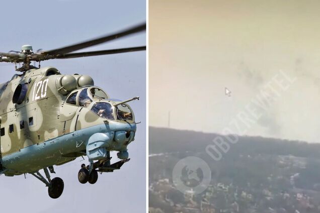 Нацгвардійці 'приземлили' ударний гелікоптер Мі-24 окупантів під Бахмутом. Відео