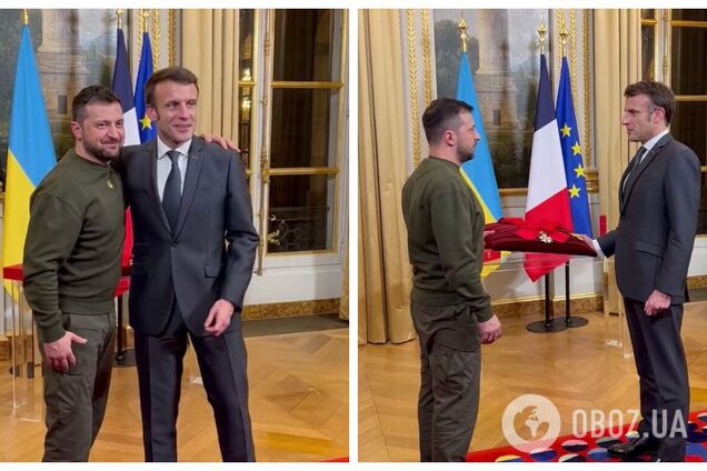 'Это дань уважения Украине и ее народу': Макрон наградил Зеленского орденом Почетного легиона. Видео