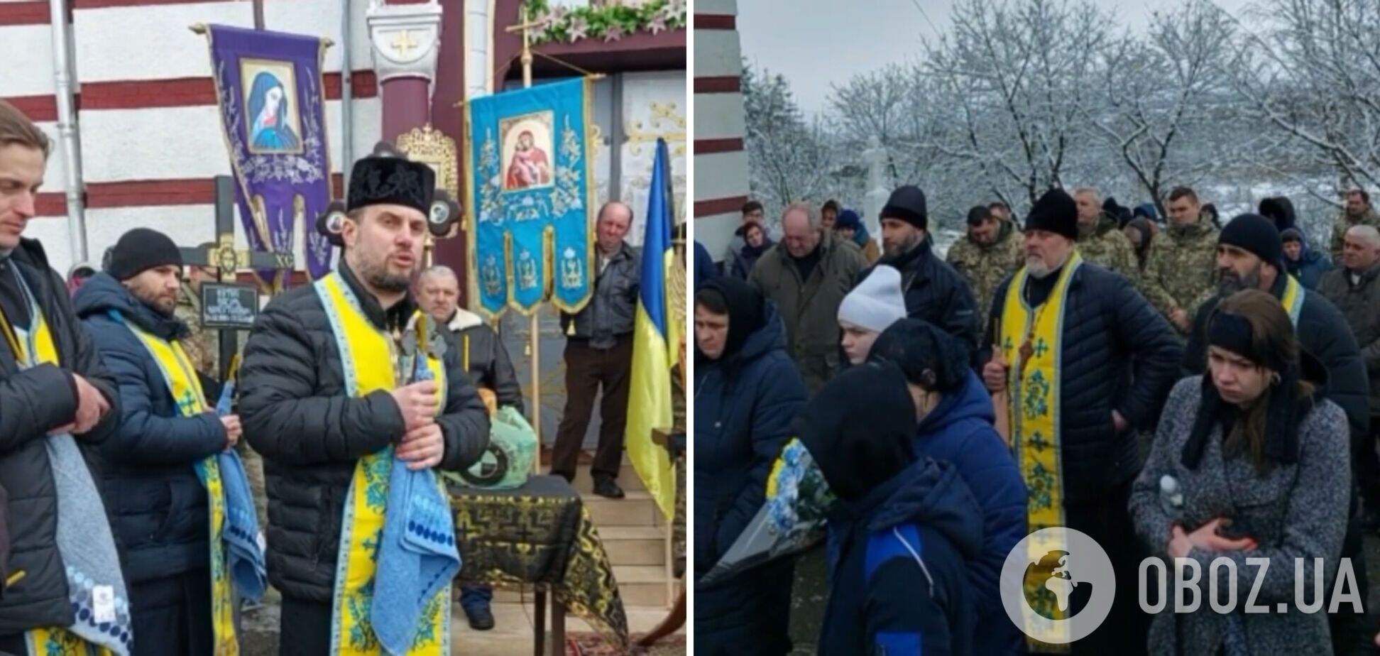 На Буковині священник УПЦ МП не дав відспівати загиблого Героя у храмі: прощальну церемонію довелося проводити біля дверей. Відео 