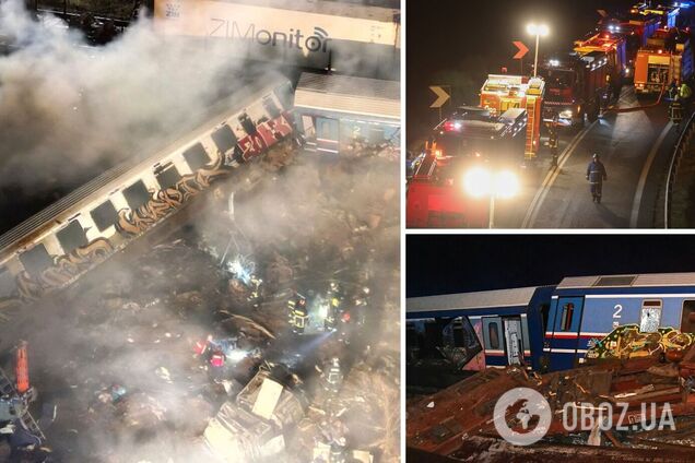 У Греції внаслідок зіткнення поїздів 38 людей загинули, десятки поранені. Фото і відео з місця трагедії