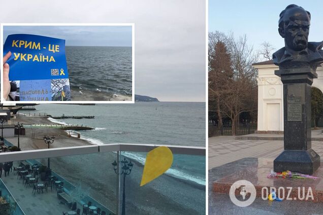 'Крым – это Украина': на оккупированном полуострове напомнили захватчикам, что те на чужой земле, и возложили цветы Кобзарю. Фото