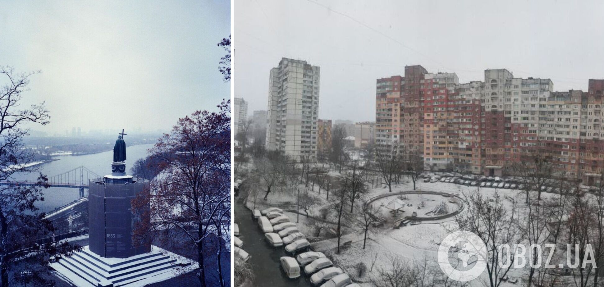 Київ накрив весінній снігопад
