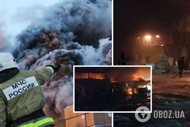 'Что-то взрывается и горит': в Подмосковье произошел мощный пожар на складе, огонь охватил более 4000 кв. м. Видео