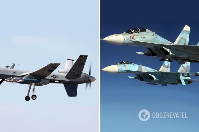 Російський винищувач зіткнувся з американським БПЛА MQ9 над Чорним морем: всі подробиці