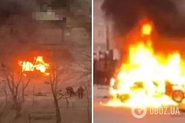 Взрыв слышал весь город: в оккупированном Мелитополе взорвали автомобиль. Фото