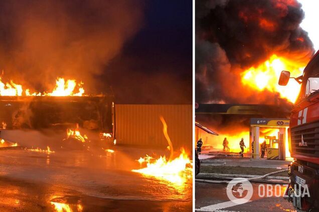 Пожар возник на территории АЗС