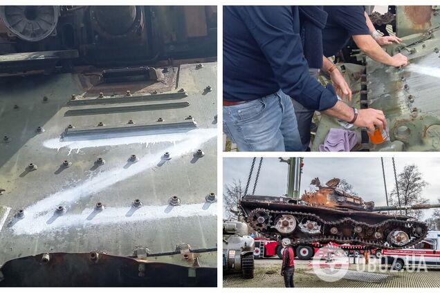 У Нідерландах на підбитому танку РФ невідомі намалювали символ Z: справою зайнялася поліція. Фото 