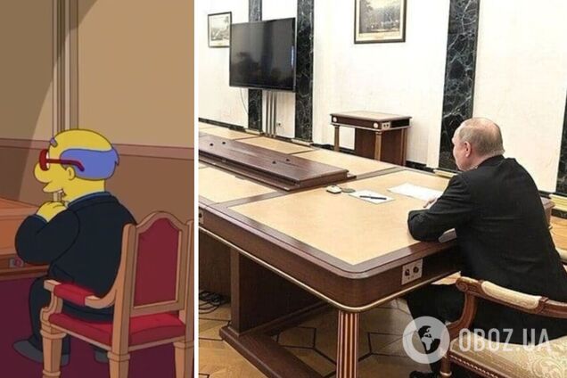 У 'Сімпсонах' висміяли Путіна, який 'знищує історію для захисту', та його довгий стіл