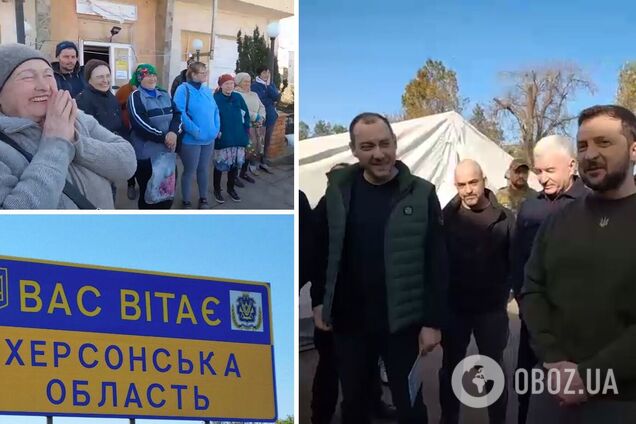 'Усе відновимо, все відбудуємо': Зеленський побував на Херсонщині та поспілкувався з місцевими мешканцями. Відео