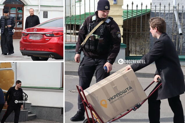 Монахи вывозят из Лавры свое имущество