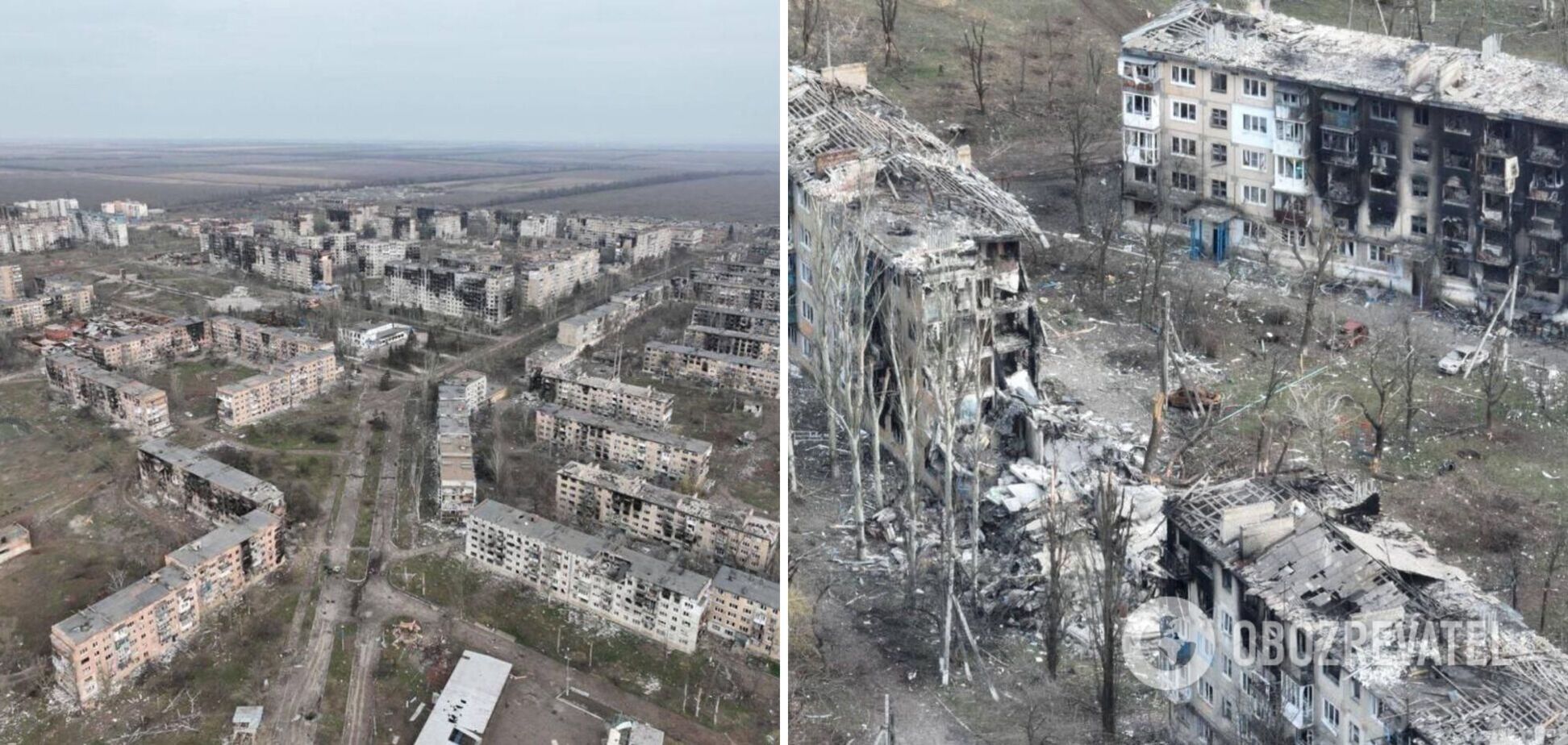 'Слова зайві': розбомблений окупантами Вугледар показали на фото з дрона