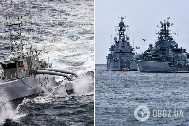 З'явилося відео із морським дроном у бухті Севастополя під масованим обстрілом окупантів