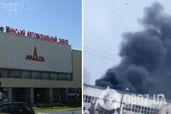 В Минске 'бавовна': в районе автомобильного завода прогремели взрывы и вспыхнул сильный пожар. Видео