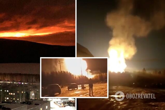 Полум’я видно за кілометри: в Росії стався вибух на газопроводі, спалахнула масштабна пожежа. Відео