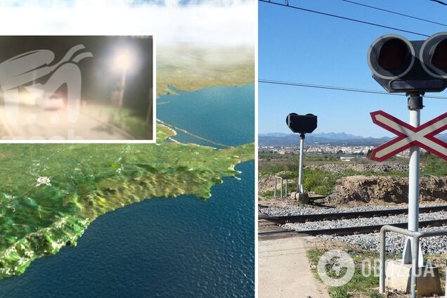 В оккупированном Крыму поезд снес авто на переезде, погибли четыре человека: момент ДТП попал на видео