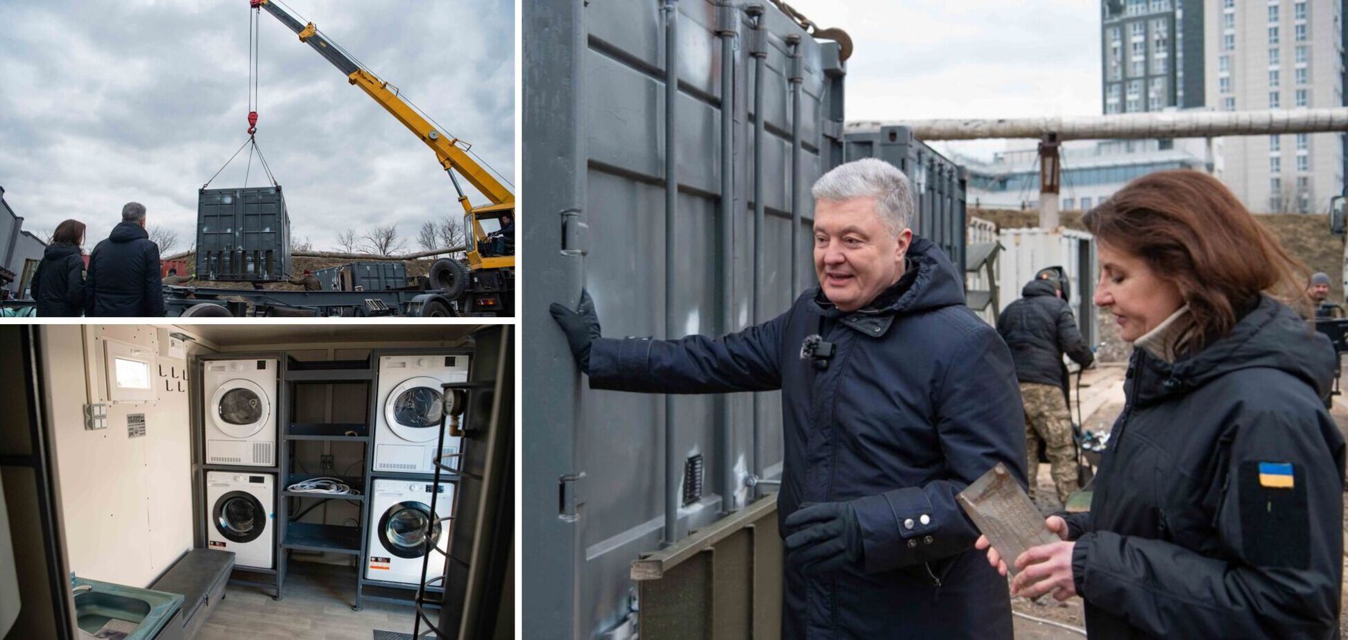 План – 120 комплексов: Порошенко показал процесс производства мобильных бань для фронта