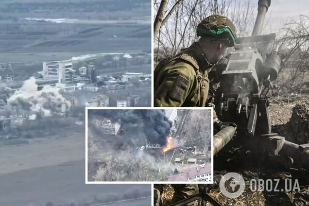 Воины ВСУ с одного выстрела уничтожили склад БК и военную технику оккупантов под Бахмутом. Видео