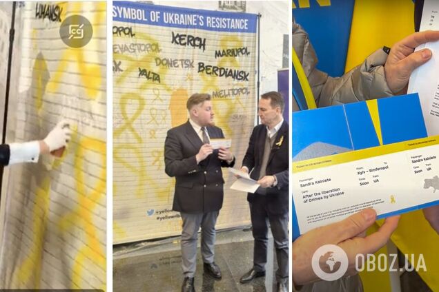 Активисты 'Желтой ленты' передали представителям Европарламента письма с историями сопротивления в Крыму и призвали его поддержать