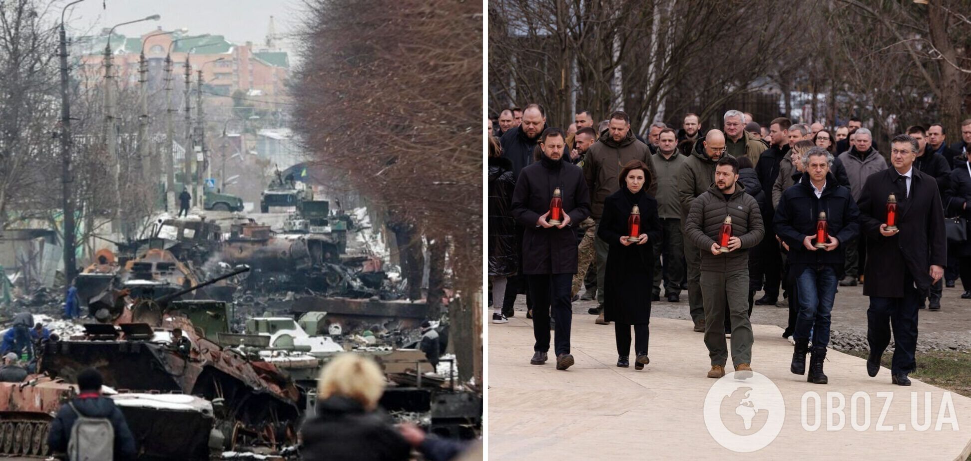 Зеленський з іноземними лідерами пройшлися вулицею Вокзальною у Бучі, фото якої рік тому вразили весь світ. Відео