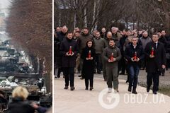 Зеленский с иностранными лидерами прошлись по улице Вокзальной в Буче, фото которой год назад потрясли весь мир. Видео