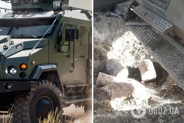 Украинский бронеавтомобиль 'Варта' выдержал подрыв на мине и сохранил жизнь 10 воинам. Видео