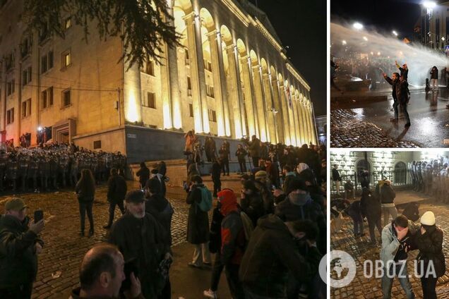 В Тбилиси многолюдный протест из-за скандального закона об 'иноагентах': полиция применила слезоточивый газ, есть задержанные. Фото и видео