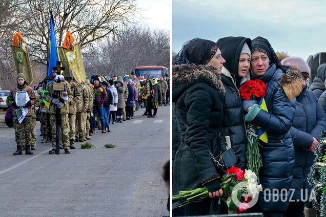 Усе село стояло на колінах, зустрічаючи Героя: на Київщині попрощалися із загиблим на фронті земляком. Фото 