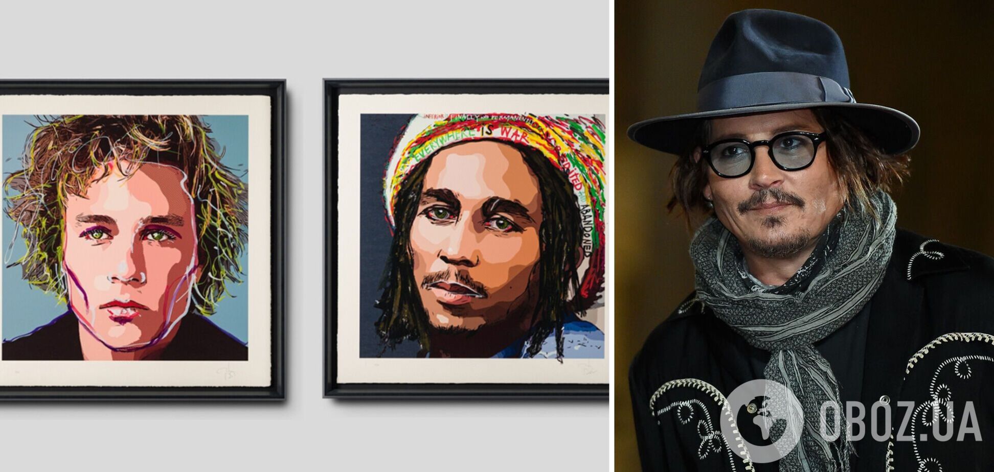 Джонни Депп начал продавать собственные картины: за портреты Боба Марли, Хита Леджера и других актер заработал $5,4 млн