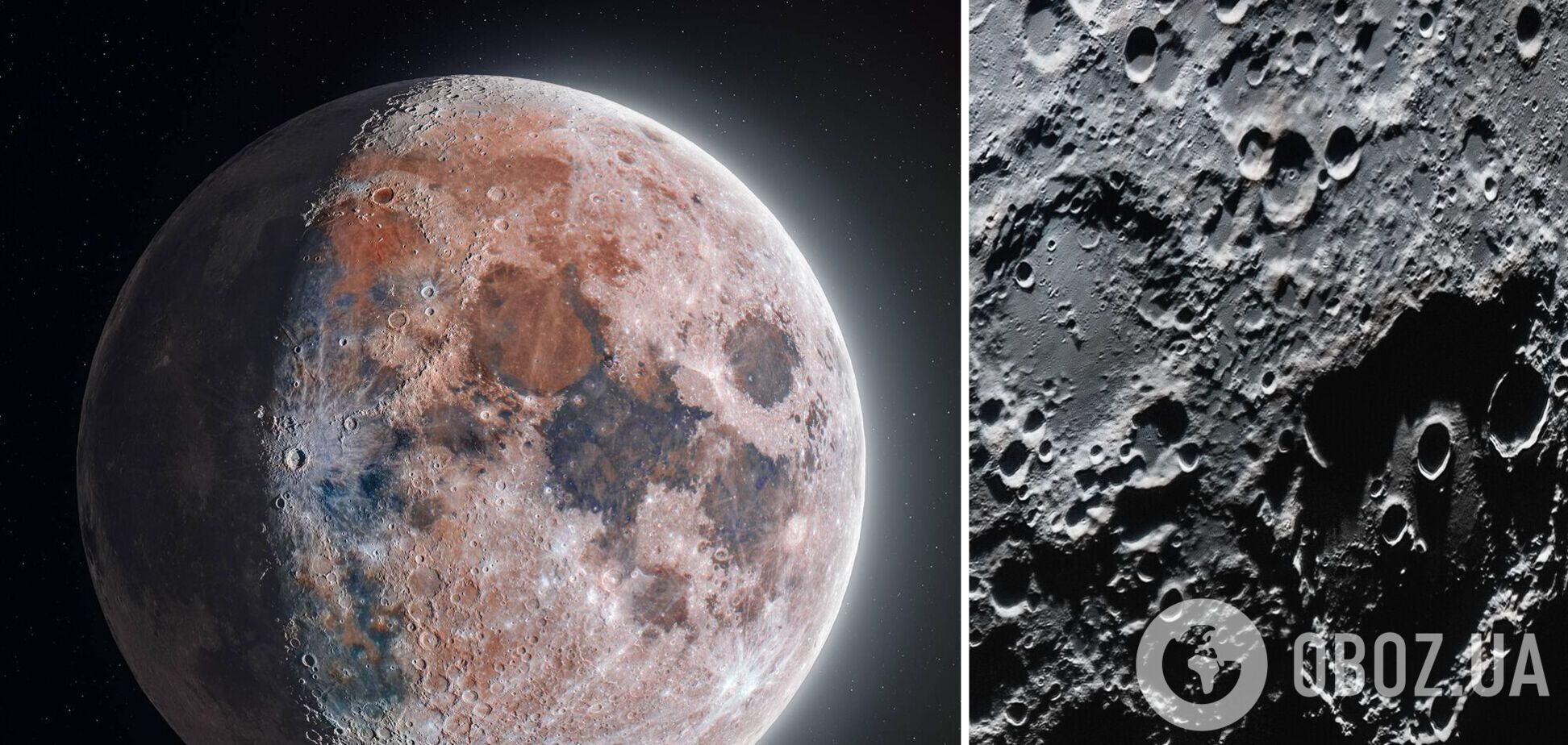 Цветное фото Луны из 180 тысяч фрагментов поразило сеть: она никогда не была полностью серой