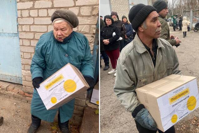Допомога в Бахмуті: у місті-фортеці триває видача продуктових наборів від Фонду Ріната Ахметова