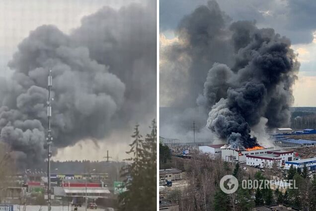 Нет дня без 'бавовны': под Москвой раздался взрыв и начался масштабный пожар на складе. Видео