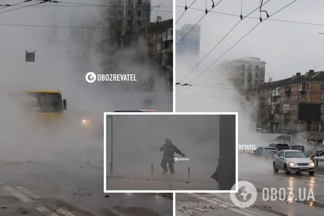 Из-за прорыва трубы возникла пробка