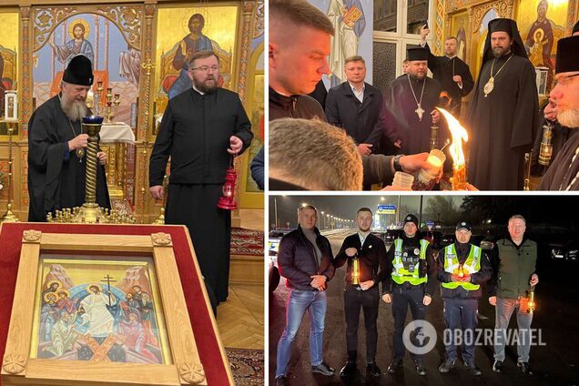 В Украину прибыл Благодатный огонь. Фото