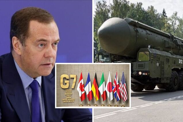 'Лживые животные': Медведев устроил истерику из-за призыва G7 к России подтвердить недопустимость ядерной войны