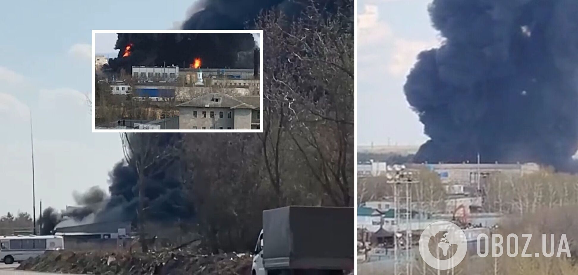У Дзержинську спалахнула потужна пожежа на заводі, піднявся стовп чорного диму. Відео