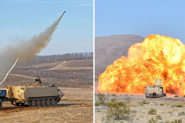 Установка разминирования M58 MICLIC в работе