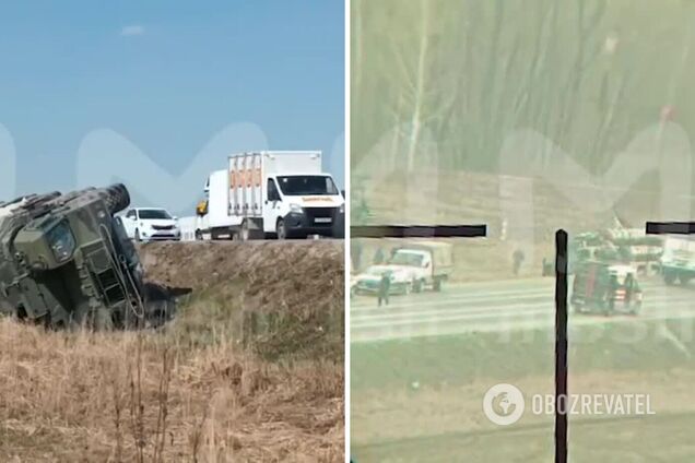 Под российской Тулой перевернулся ЗРК С-400 стоимостью более $100 млн. Видео