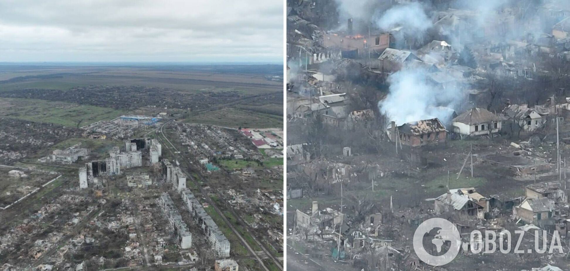 Выжженная земля и разрушенные дома: как выглядит Бахмут с высоты после месяцев ожесточенных боев. Фото