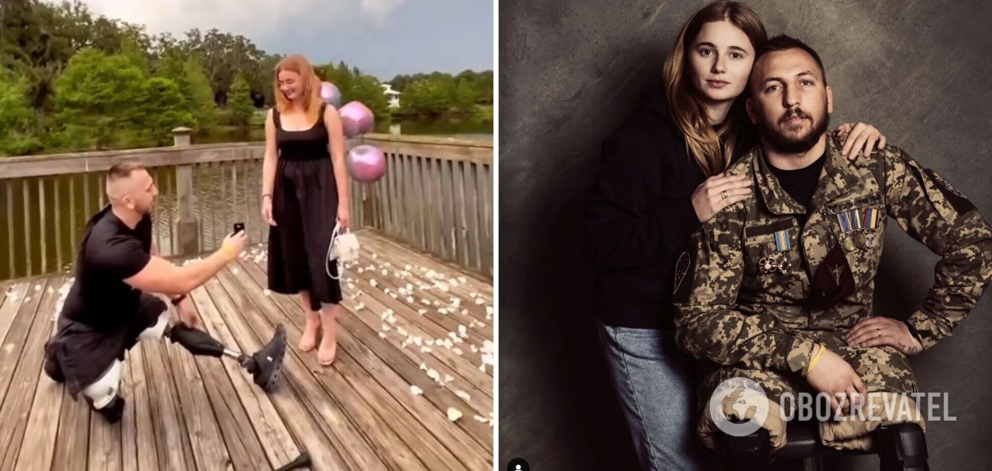 'Кохання переможе все': львівський десантник, який втратив ноги на війні, зробив пропозицію своїй дівчині. Зворушливе відео