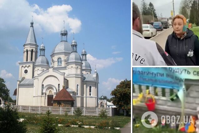 В Житомирской области прихожанка УПЦ МП изуродовала мемориал детям, погибшим от рук оккупантов. Видео