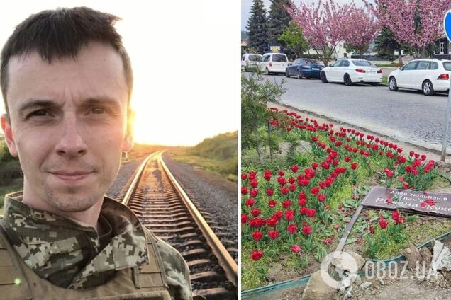 У Мукачеві авто вилетіло на Алею тюльпанів пам'яті загиблого військового Романа Жука. Фото