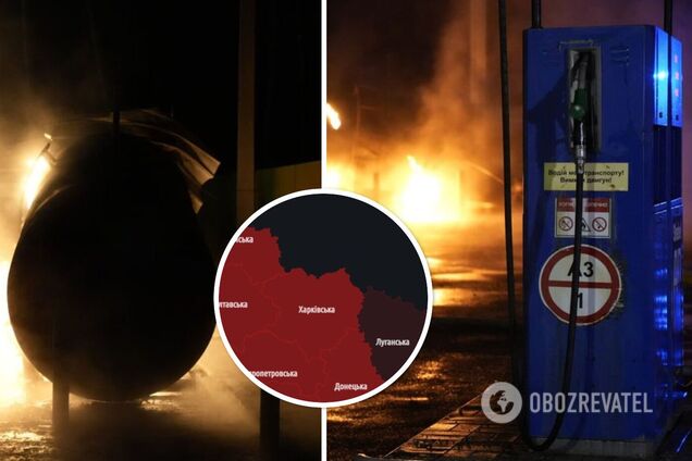 У Харкові під час російського обстрілу вибухнула АЗС, у яку не було влучань. Фото