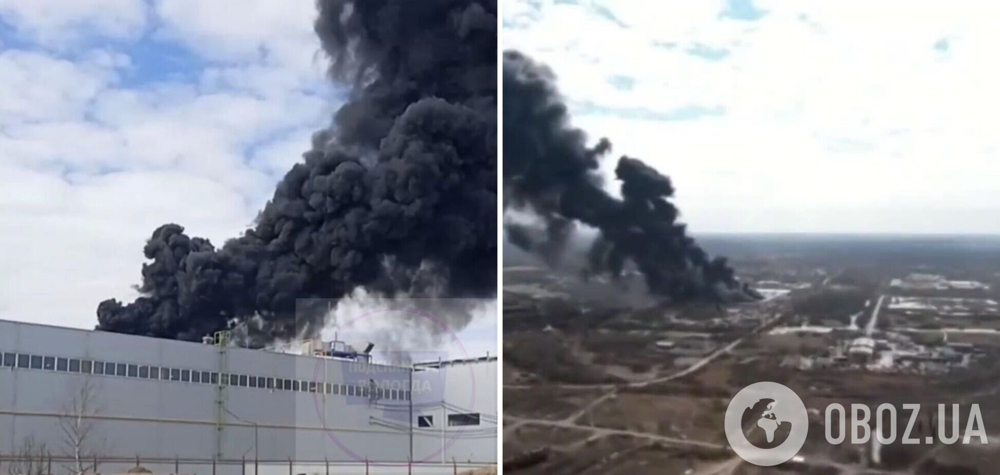 Поднялся столб черного дыма: в российской Вологде вспыхнул мощный пожар. Фото и видео