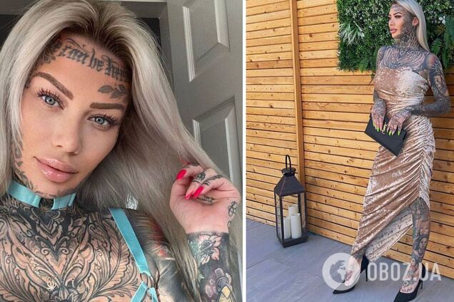 Женщина покрыла 95% своей кожи тату и легла под нож хирурга ради преображения: как она выглядит сейчас. Фото до и после