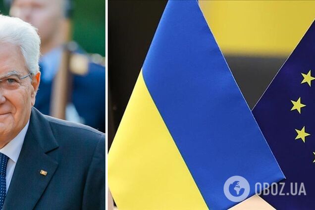 'В кратчайшие сроки': президент Италии высказался за скорейшее вступление Украины в ЕС