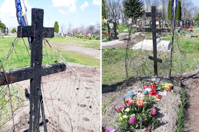 На Черкащині невідомі підпалили могилу захисника, який загинув у боях за Україну на Донеччині. Фото 