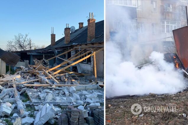 Разрушены дома, перебит газопровод, ранены люди: армия РФ обстреляла Марганец и Никополь. Фото