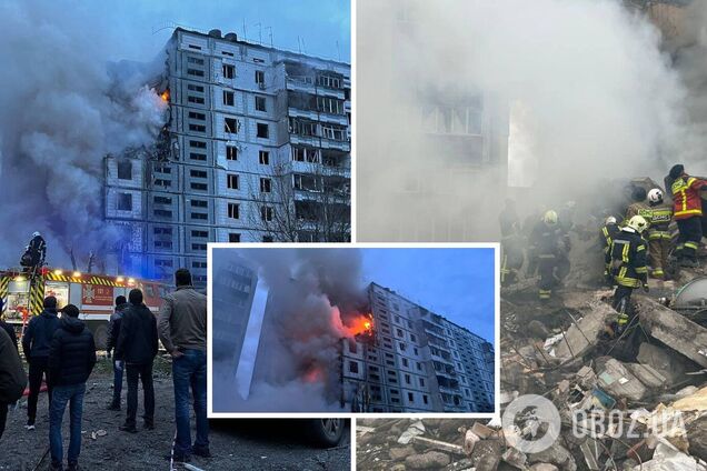 Руины вместо подъезда и сожженные авто: появились кадры спасательной операции в Умани, где ракета РФ попала в многоэтажку